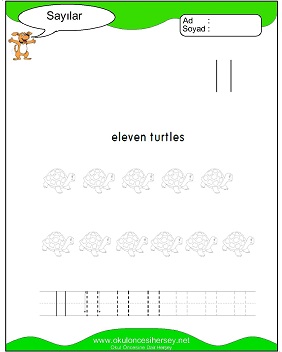 okul öncesi 1 sayısı çizgi çalışması
